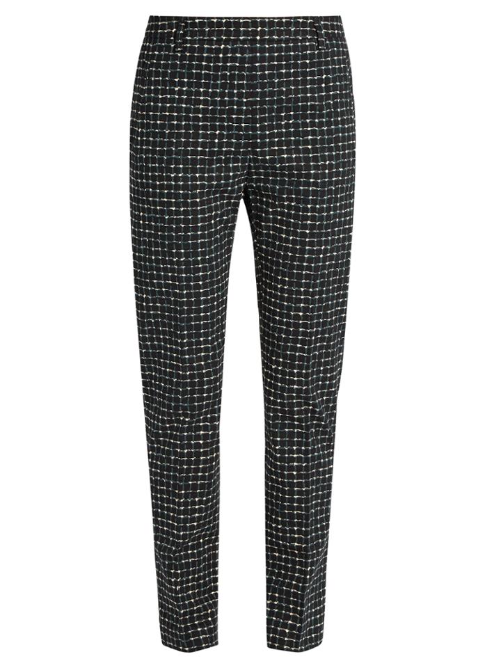 Tomas Maier Urban Grid-print Slim-leg Trousers
