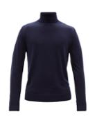 Mens Rtw Paul Smith - Roll-neck Merino-wool Sweater - Mens - Navy