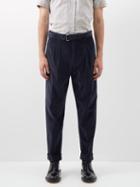 Officine Gnrale - Hugo Belted Cotton-blend Trousers - Mens - Navy