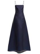Matchesfashion.com Albus Lumen - Noche Silk Organza Maxi Dress - Womens - Navy