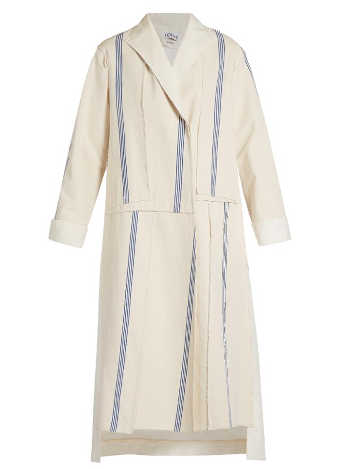 Loewe Asymmetric Striped Patchwork Coat