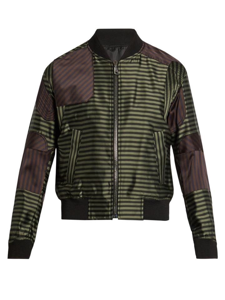 Wooyoungmi Striped Satin Bomber Jacket