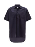 Matchesfashion.com E. Tautz - Whitby Short-sleeved Cotton Shirt - Mens - Navy