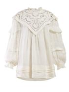Matchesfashion.com Isabel Marant - Ghalia Lace Panel Mini Dress - Womens - White