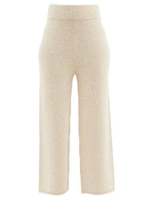 Lauren Manoogian - High-rise Cropped Alpaca Trousers - Womens - Beige