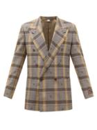 Gucci - Monogram-jacquard Check Wool-twill Suit Jacket - Mens - Brown Multi