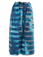 Matchesfashion.com Issey Miyake - Spectrum Printed Wide Leg Trousers - Womens - Blue Multi