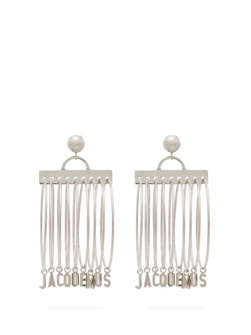 Matchesfashion.com Jacquemus - Logo Charm Multi Hoop Earrings - Womens - Silver