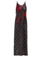 Matchesfashion.com Paco Rabanne - Floral Chainmail Dress - Womens - Black Red