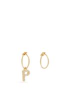 Matchesfashion.com Theodora Warre - Mismatched P Charm Gold Plated Hoop Earrings - Womens - Gold