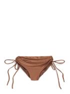 Matchesfashion.com Isa Boulder - Lester Ruched Side-tie High-rise Bikini Briefs - Womens - Brown