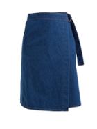 Matchesfashion.com M.i.h Jeans - Ria Cotton Chambray Wrap Skirt - Womens - Dark Blue