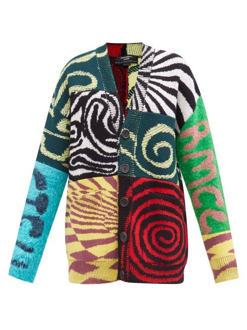 Stella Mccartney - X Ed Curtis Abstract-intarsia Patchwork Cardigan - Womens - Multi