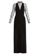 Givenchy Wool And Floral-lace Evening Gown