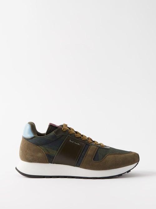 Paul Smith - Suede And Canvas Trainers - Mens - Khaki Multi