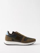 Paul Smith - Suede And Canvas Trainers - Mens - Khaki Multi