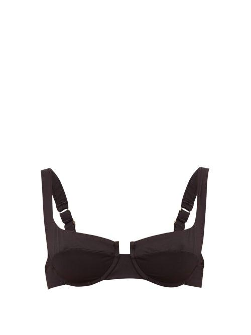 Matchesfashion.com Reina Olga - Brigitte Underwired Balconette Bikini Top - Womens - Black