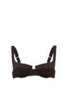 Matchesfashion.com Reina Olga - Brigitte Underwired Balconette Bikini Top - Womens - Black