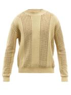 Nanushka - Jace Open-knit Cotton-blend Sweater - Mens - Pale Yellow