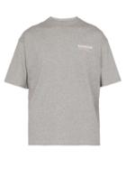 Matchesfashion.com Balenciaga - Logo Print Cotton Jersey T Shirt - Mens - Light Grey