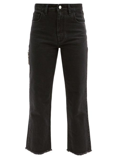 Matchesfashion.com Raf Simons - Zipped-pocket Cropped Cotton Jeans - Womens - Black