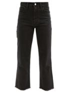 Matchesfashion.com Raf Simons - Zipped-pocket Cropped Cotton Jeans - Womens - Black