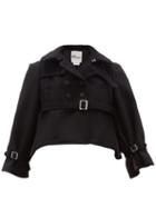 Matchesfashion.com Noir Kei Ninomiya - Double Breasted Cropped Wool Coat - Womens - Black