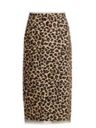 No. 21 Leopard-print Cotton-canvas Pencil Skirt