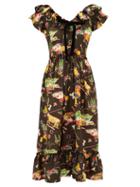 Matchesfashion.com Shrimps - Rio Rodeo-print Silk-satin Dress - Womens - Black Multi