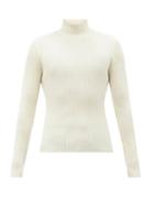 Sunflower - Rib-knitted Merino Wool Roll-neck Sweater - Mens - Cream