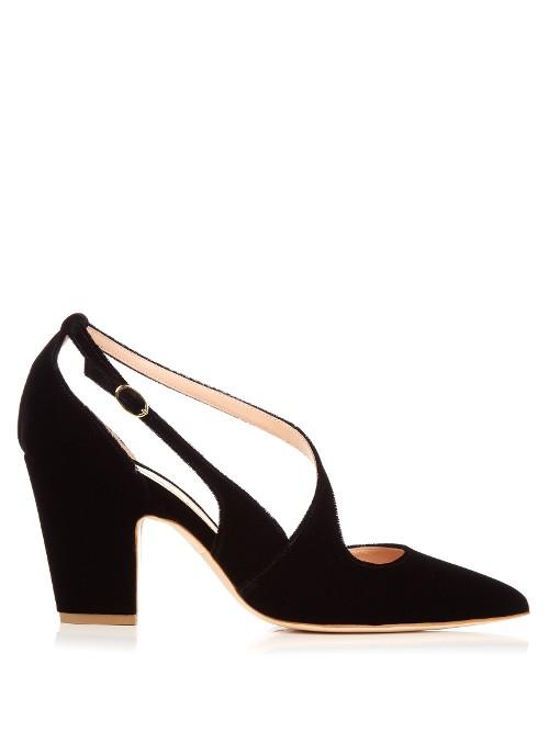 Rupert Sanderson Valet Point-toe Velvet Pumps