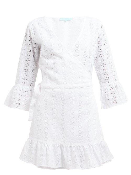 Matchesfashion.com Melissa Odabash - Vogue Broderie Anglaise Cotton Wrap Dress - Womens - White
