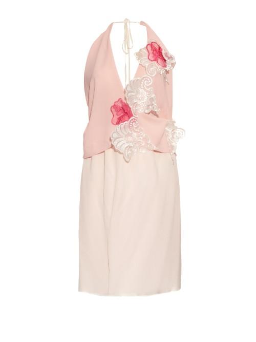 Loyd/ford Lace-appliqu Silk Dress