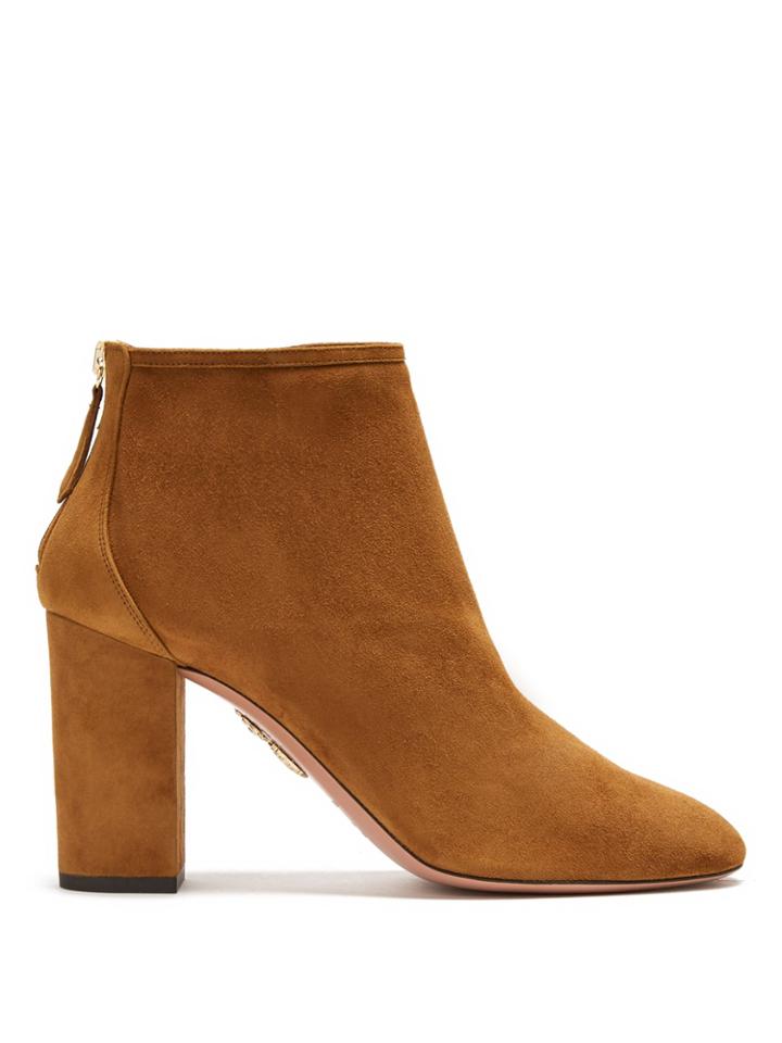 Aquazzura Downtown 95 Suede Ankle Boots