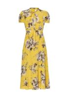 Matchesfashion.com Erdem - Elmer Carnation-print Crepe Dress - Womens - Yellow Print