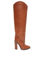 Matchesfashion.com Saint Laurent - Kate Knee-high Leather Boots - Womens - Tan