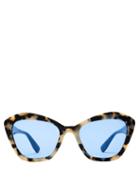 Matchesfashion.com Miu Miu - Oversized Cat Eye Sunglasses - Womens - Tortoiseshell