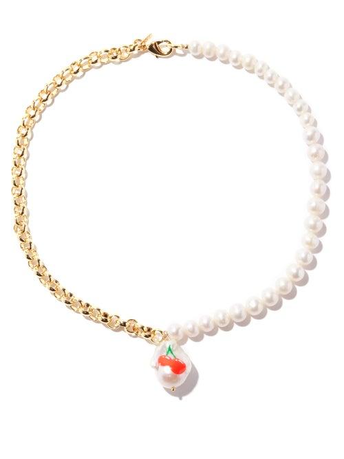 Joolz By Martha Calvo - Jackpot Pearl & 14kt Gold-plated Choker - Womens - Multi