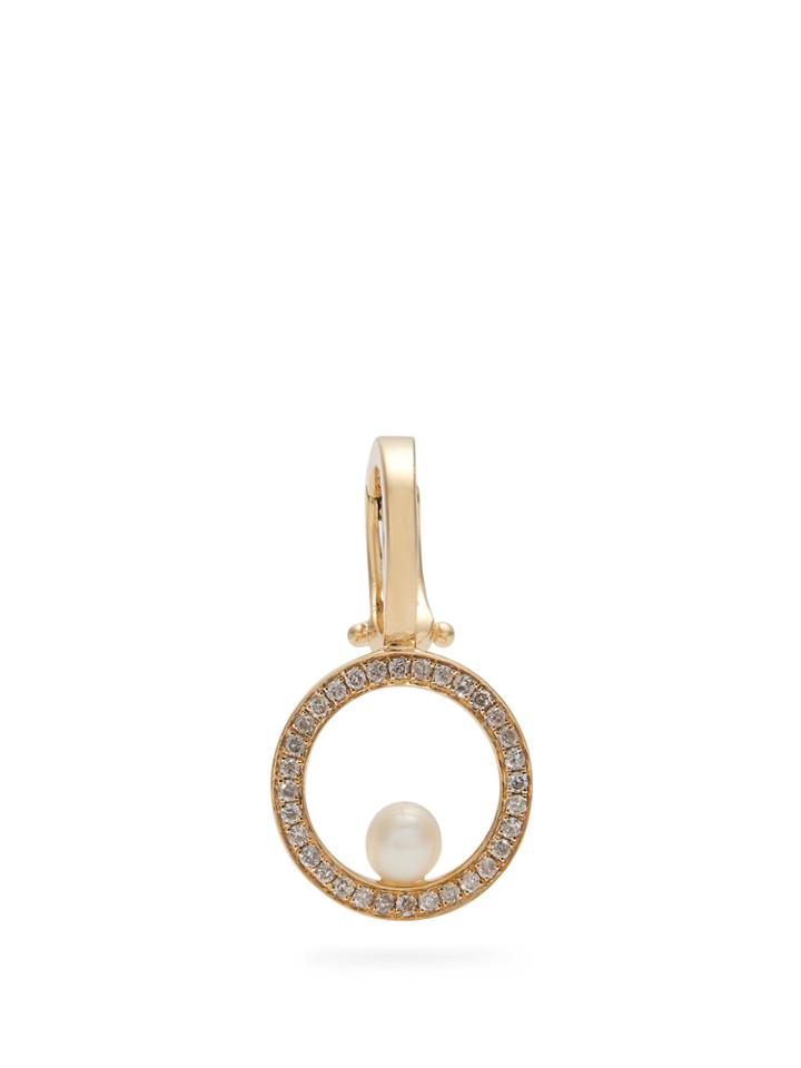 Anissa Kermiche Diamond, Pearl & Yellow-gold Single Ear Cuff