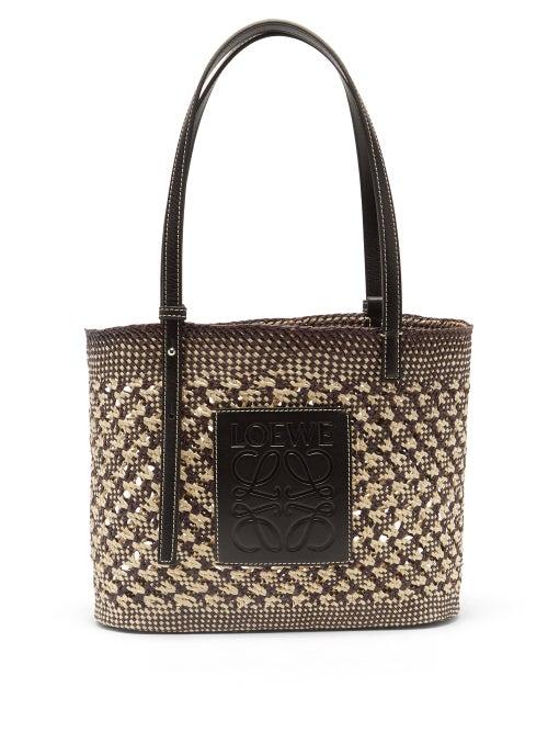 Matchesfashion.com Loewe Paula's Ibiza - Small Iraca Palm Basket Bag - Womens - Navy Multi
