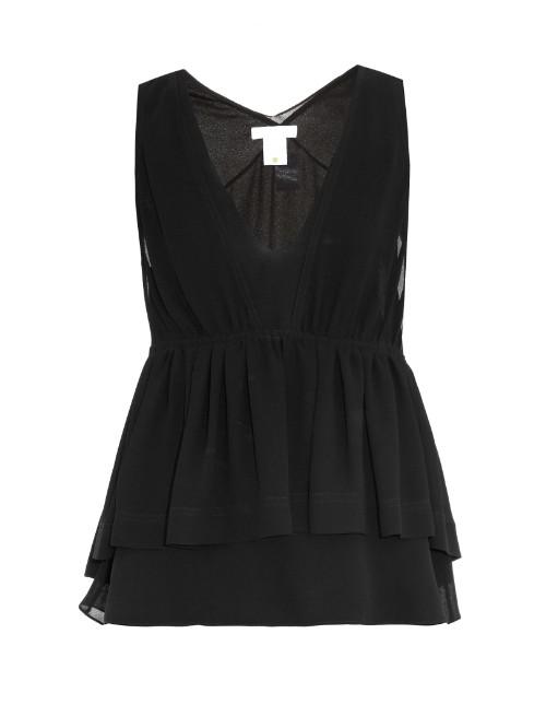 Chloé Plunging V-neck Crepe Top