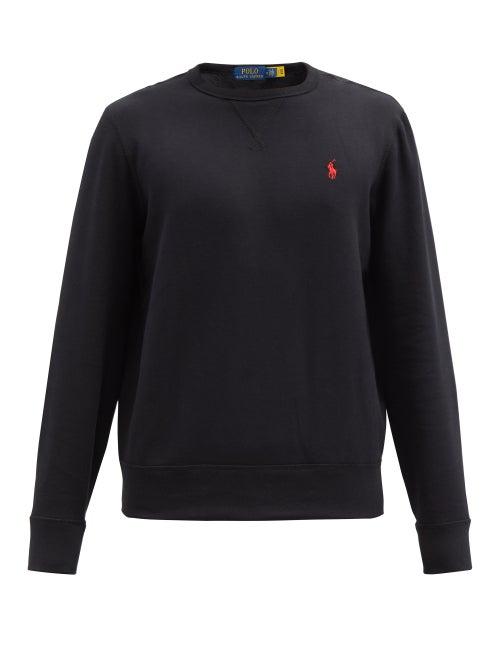 Matchesfashion.com Polo Ralph Lauren - Logo-embroidered Cotton-blend Jersey Sweatshirt - Mens - Black