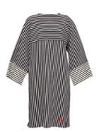 Matchesfashion.com Loewe - Striped Wide-sleeve Cotton-terry Dress - Womens - Navy Stripe