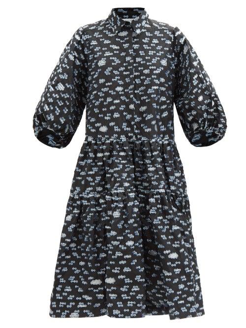Cecilie Bahnsen - Amy Floral-fil Coup Shirt Dress - Womens - Black Multi