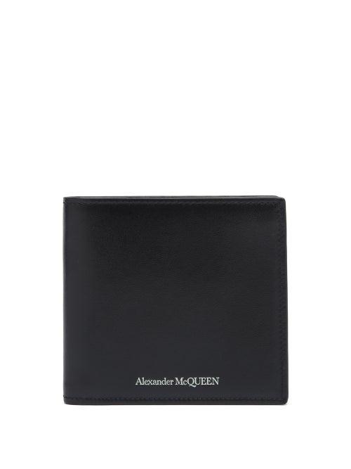 Matchesfashion.com Alexander Mcqueen - Foiled-logo Leather Bi-fold Wallet - Mens - Black