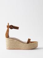 Gianvito Rossi - Espadrille 45 Suede Wedge Sandals - Womens - Brown
