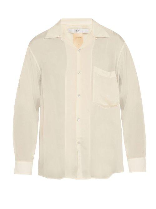 Matchesfashion.com Eytys - Semi Sheer Satin Shirt - Mens - Cream