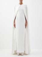 Valentino - Cady Couture Cape-overlay Silk Gown - Womens - White