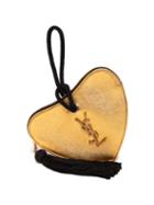 Matchesfashion.com Saint Laurent - Sac Coeur Monogram Metallic Leather Clutch - Womens - Gold