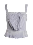 Thierry Colson Rossa Striped Cotton And Silk-blend Top